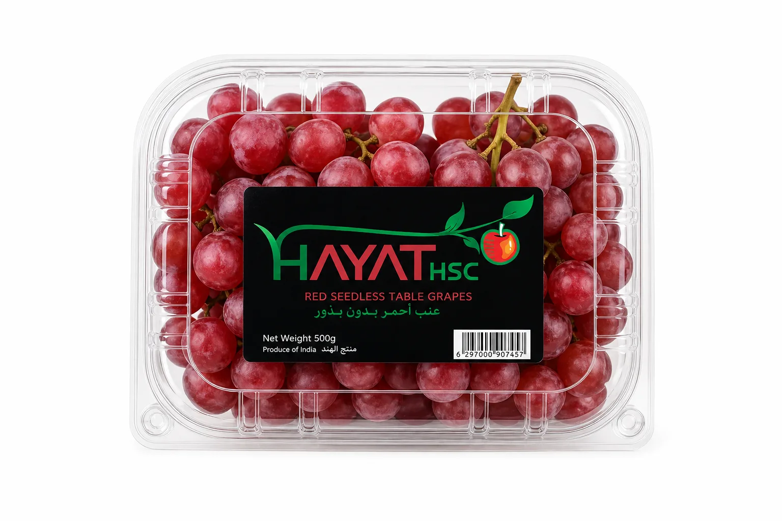 Grapes in Hayat HSC retail packaging