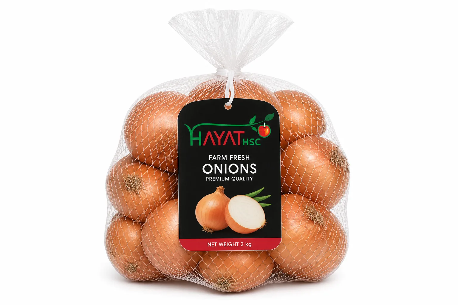 Onions in Hayat HSC retail packaging